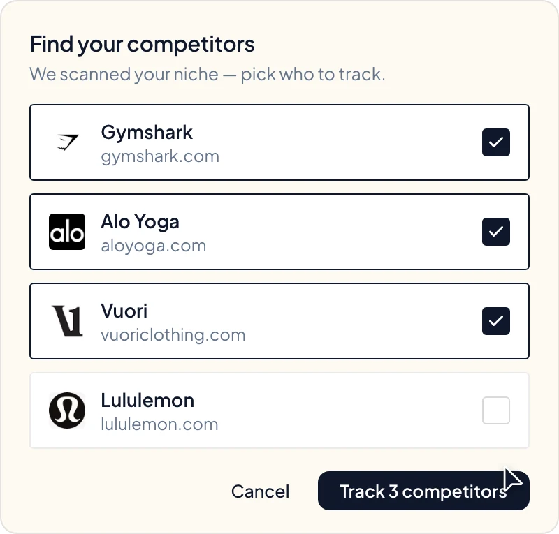 Auto-discover competitors