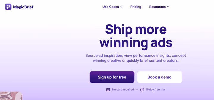 MagicBrief social PPC competitor ad creative library for Meta and TikTok ads