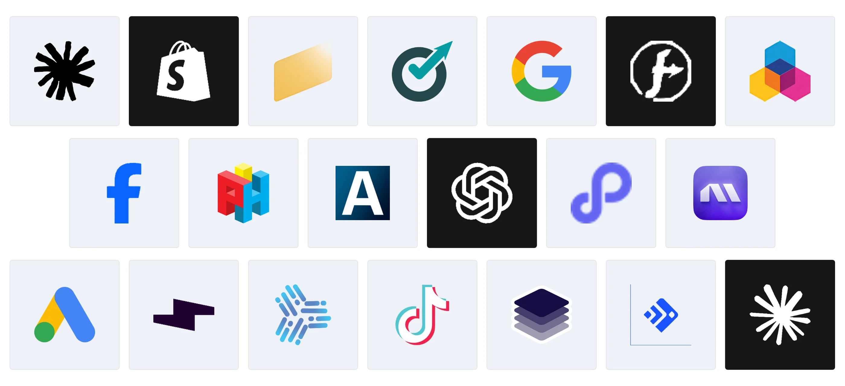 Logos of the AI Tools for E-Commerce PPC compared in 2026, including Ryze AI, smec, Optmyzr, DataFeedWatch and Channable, next to Shopify, Google and Meta