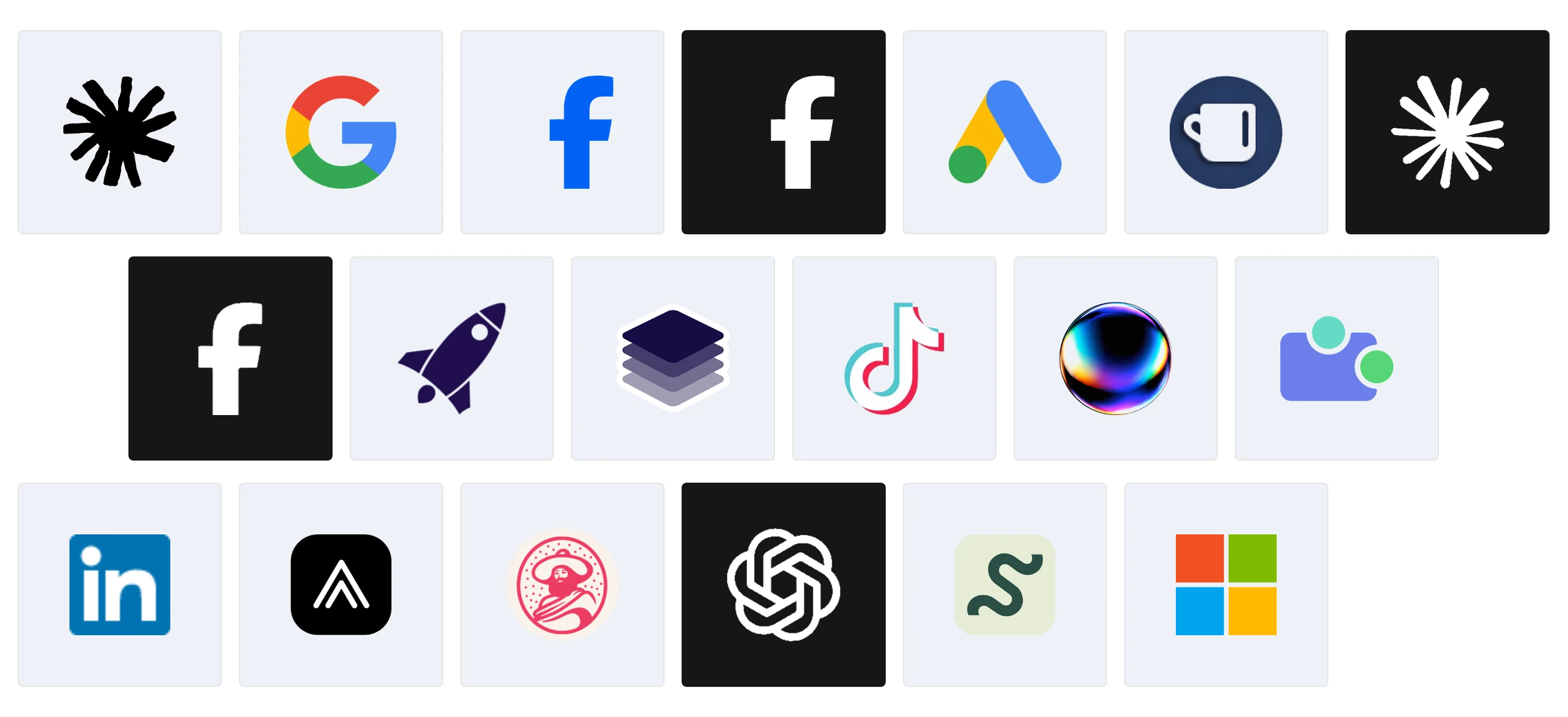 Logos of the Budget-Friendly Meta Ads Tools compared in 2026, including Ryze AI, Meta Ads Manager, Meta Ad Library, AdEspresso and Claude + MCP, next to Google, Google Ads and Meta