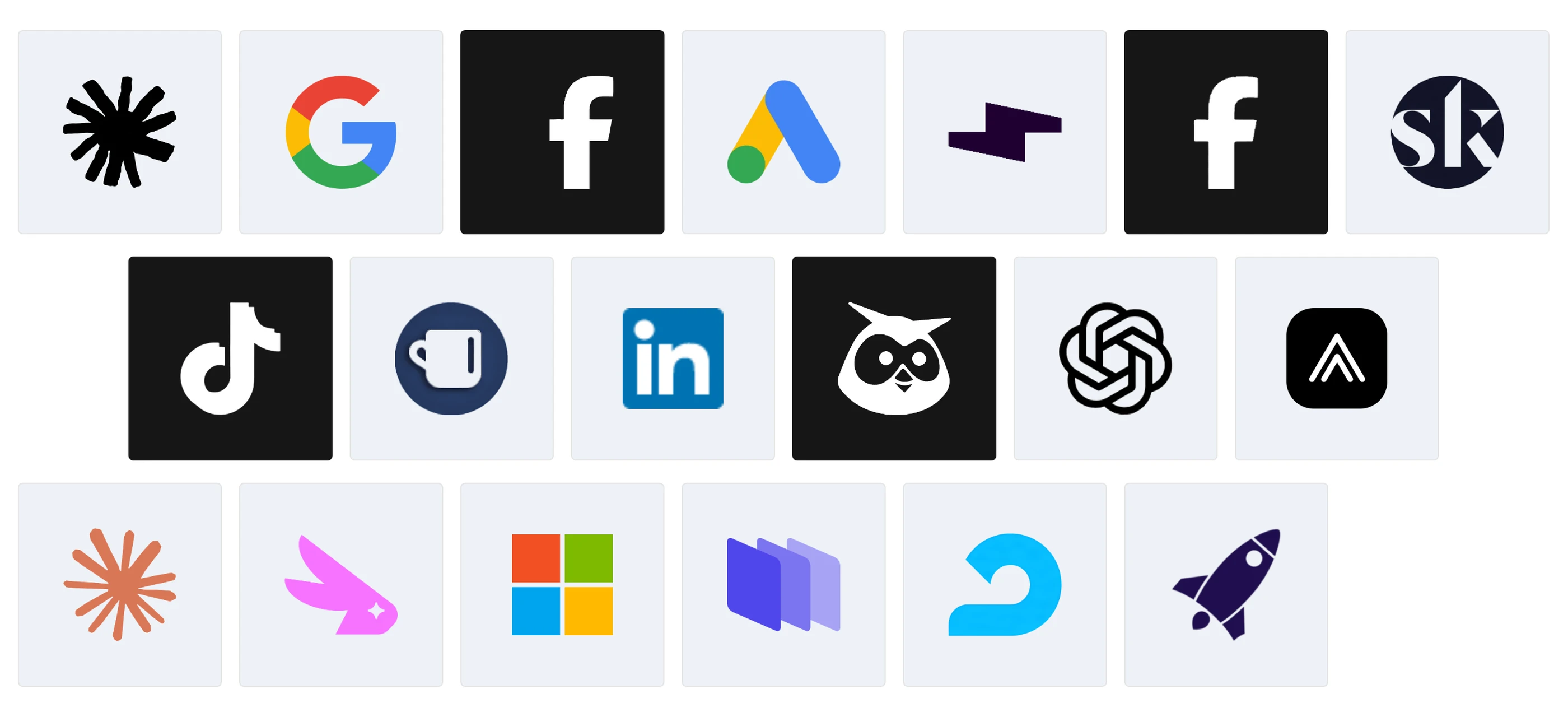 Logos of the Meta Advertising Platforms compared in 2026, including Ryze AI, Meta Ads Manager, Smartly.io, Skai and AdEspresso, next to Google, Google Ads and Meta